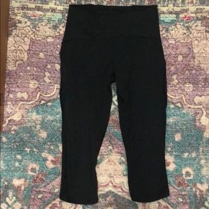 Lululemon crop leggings with mesh detail